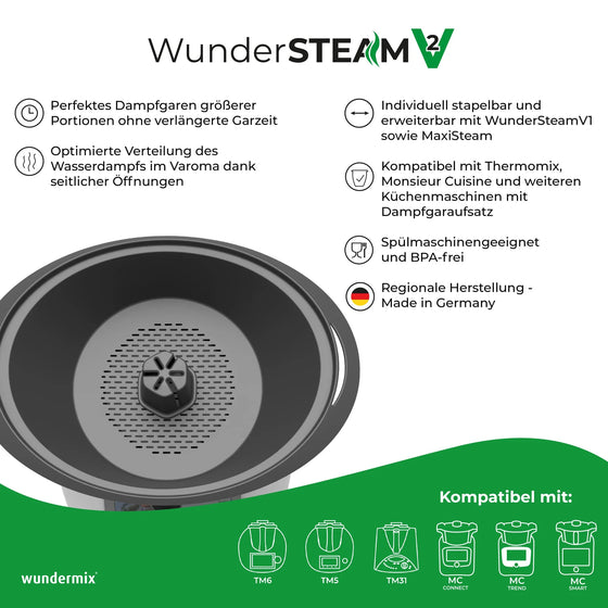 WunderSteam® V2 | Dampfgar-Kamin für Thermomix & Monsieur Cuisine